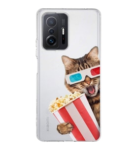 PrintiFy Xiaomi Mi 11T Pro ile Uyumlu Kedi 1 Kamera Korumalı Şeffaf Kılıf