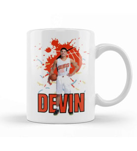 Devin Booker Vintage Aart  Legend Basketball Gift Vintage Retro Style Kupa Bardak Porselen