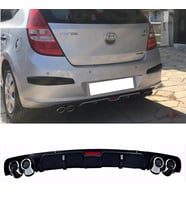 Hyundai i30 Siyah Difüzör 4 Krom Egzoz Görünümlü Difizör Arka Ek Body Kit 2007 - 2021