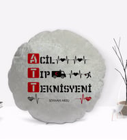BK Gift Kişiye Özel İsimli Acil Tip Teknisyeni Tasarımlı Dekoratif Kırlent Yastık-3