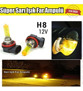 H8 JDM Süper Sarı Işık Far Ampul 12V 100W-55W
