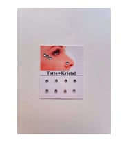 Yüz Taşı Kristal - B, Vücut Taşı, Tattoo Makyaj Taşı, Yapışkanlı, 12 Adet