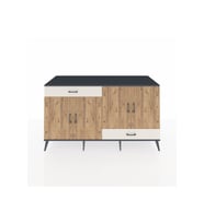 Kronos Konsol 5 Raflı 2 Çekmeceli 4 Kapaklı 176x59x99 Antrasit-Çam/Aytaşı
