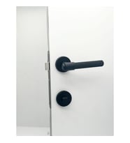 Punch Mat Siyah Rozetli Wc Banyo Kapı Kolu 1 Takım