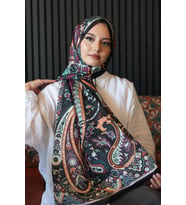 Damla Motif Desen Bordo Soft Pamuk Şal (Standart)