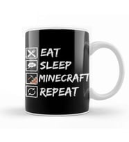 Eat Sleep Mine Repeat Minecraft Game Kupa Bardak Porselen