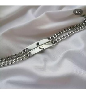 sevgili arkadaşlık çift güneş ve ay sembollü bileklik