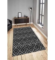 Dijital Baskılı Yıkanabilir Kaymaz Modern Renkli Salon Halısı Mutfak Halısı Yolluk ND-HY-1242 (Siyah)