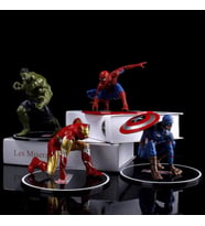 Marvel Yenilmezler Ironman Spiderman Hulk Captain America Özel Stantlı 4lü Oyuncak Figür Karakterler (Çok Renkli)