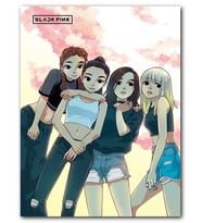 Cakatablo MDF (Ahşap) Tablo Black Pink Kore Pop Grubu Anime Çizim