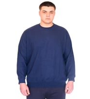 Mode XL Büyük Beden Erkek Bisiklet Yaka Sweatshirt Selanik U24441 İndigo