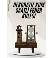 Hediyelik Eşya Retro Ahşap Deniz Feneri Kum Saati Biblo
