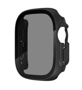 Apple Watch Ultra 49mm Sert PC Kasa ve Privacy Ekran Koruyucu Zore Watch Gard 23 (Siyah)