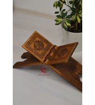 Kur an-ı Kerim Rahlesi Selçuklu Desenli Büyük Boy (18x65cm) Yakma İşçilikli