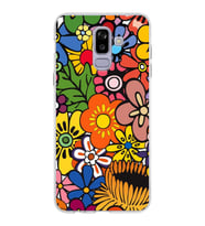 PrintiFy Samsung Galaxy J8 ile Uyumlu 1mm Slim Fit Retro Colors 2 Baskılı Şeffaf  Kılıf