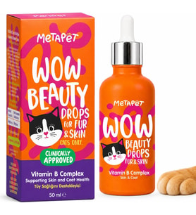 Kedi Tüy Dökülmesi Önleyici Vitamin Damlası, Tüy Dökümü Önleyici, B Complex Biotin Çinko, Kolajen, Balık Yağı - 50 ml