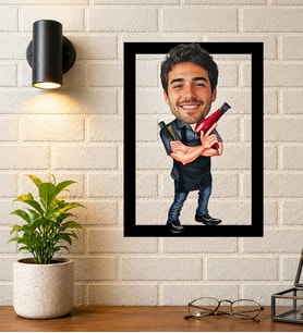 Kişiye Özel Berber Karikatürlü Çerçeveli Tablo – Fotoğraftan Kuaför Hediyesi Meslek Hediyesi Berber, Kuaför Çerçeveli Meslek Hediyesi