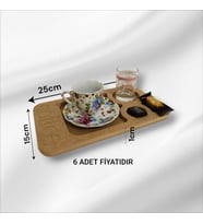 Ahşap Boyanabilir Kahve Sunumluk ( 6 ADET )