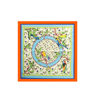 60x60 cm Premium Saten Desenli Dikişli Fular