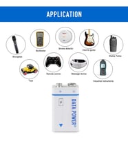 9V 1000mAh USB şarj edilebilir Li-ion batarya USB to TYPE-C Chargıng usb kablolu 9V şarj edilebilir pil