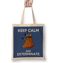 Keep Calm And Exterminate Doctor Who Bez Çanta Uzun Saplı