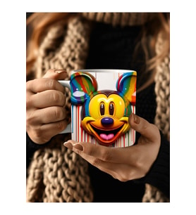 Mickey Mouse Baskılı 3D Tasarım Seramik Kupa Mug - Hediyelik Kupa Bardak (01)