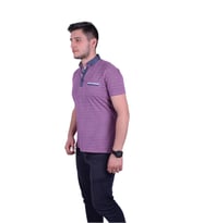 Erkek  Kısa Kollu Merserize Polo T-shirt (Mor)