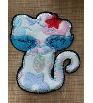 19X15 CM PELUŞ PUL PAYETLİ KEDİ APLİKE ARMA YAMA DİKİŞ AKSESUARI
