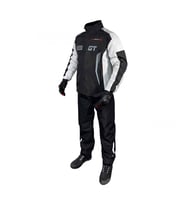 FORTE GT 2001140 Motosiklet Yağmurluk Takım Alt Üst Cepli Şık Takım Tam Koruma Taş Siyah L Beden (Siyah - Beyaz)