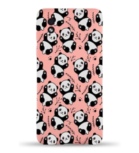 Samsung Galaxy A01 Core Uyumlu Lansman Kılıf Panda Tasarımlı İçi Kadife Kapak-Pembe (Şeffaf)