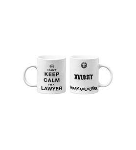Avukat/Lawyer Hukukçu Temalı Hediyelik İkili Beyaz Seramik Kupa Seti-5-İKİLİ