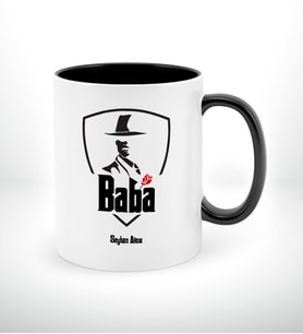 BK Gift Kişiye Özel Babalar Günü Hediyesi Baba Godfather Tasarımlı Siyah Beyaz Kupa Bardak-15
