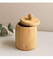 Kapaklı Ahşap Bambu Şekerlik 7.5 x 8.5 cm