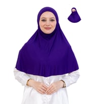 Hazır Başörtüsü Pratik İslami Giyim Penye Peçeli Türban Namaz İçin Yumuşak Eşarp
