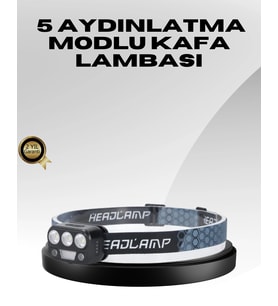 Usb Şarjlı Led Kafa Lambası 300 Lümen Güç Göstergeli