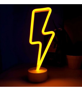 Neon Işıklı Şimşek Lamba Usb+pil