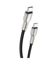 Gritty 60W Metal Uçlu Akım Korumalı Type-C to Type -C Örgülü Şarj Kablosu 100cm Siyah (GL-SL01)