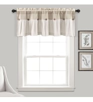 Lexroo Keten Düğmeli Pencere Perdesi Saçaklı, 45,72 cm U x 132,08 cm G