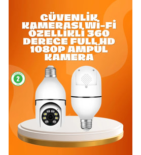 Tam Karanlıkta Görüntüleme Sağlayan 1080P Ampul Güvenlik Kamerası