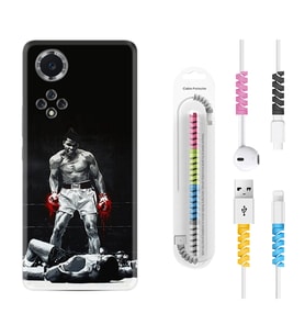 Huawei Nova Y70 Y90 Nova 9 SE  Kılıf Kablo Koruma Spiral Silikon Moon Baloon 1369