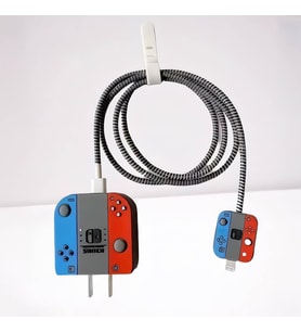 18w-20w Şarj Adaptörü ile Uyumlu Nintendo Switch Tasarımlı Şarj Başlığı ve Şarj Kablo Koruyucu Set – Renkli
