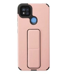 Newface Xiaomi Redmi 9C Kılıf Mega Standlı Silikon - Pudra