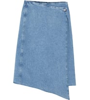 Moda Regular Düz Desen Günlük More Sustainable Püsküllü Midi Denim Etek
