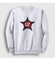 Presmono Unisex Beyaz Star U2 Sweatshirt 121381tt (Beyaz)