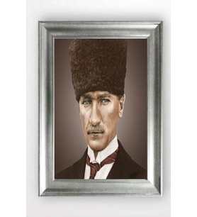 Gümüş Çerçeveli Atatürk Tablo a829