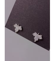 925 AYAR GÜMÜŞ  ZİRKON TAŞLIYAPRAK FİGÜRLÜ ERKEK KÜPE