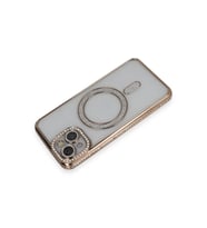 ERTAN iPhone 13 Kılıf Joke Simli Magneticsafe Kılıf - Gold