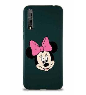 Huawei Y8P Soft Premier Kapak Minnie Mouse-C Tasarımlı Silikon Kılıf - Yeşil (Şeffaf)