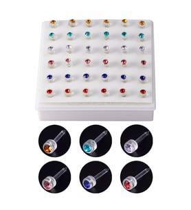 Kulak Delme Küpesi Akrilik Alerji Yapmayan 36 Adet 6 Renk Piercing Günlük Küpe