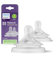 Avent Doğal Tepkili Natural Response 2'Li Biberon Emziği No:2 0 Ay